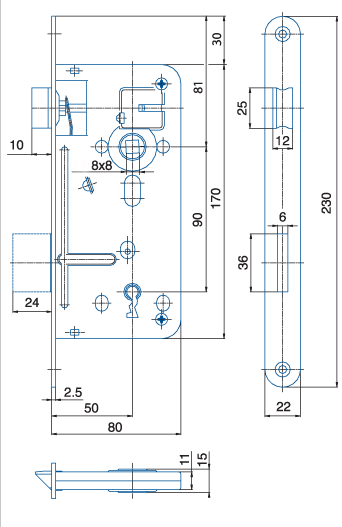 Zmok K8090/50/22mm HOBES 536A Zn P/