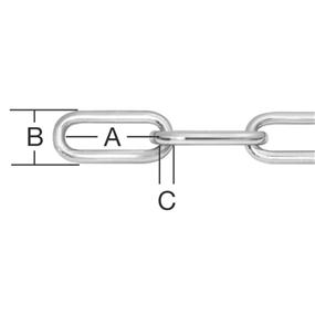 Reťaz z ocele 3 mm Zn forma C
